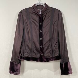 Vintage Carlisle Brown Silk Velvet Jacket Steampunk Whimsigoth Victorian Goth 10